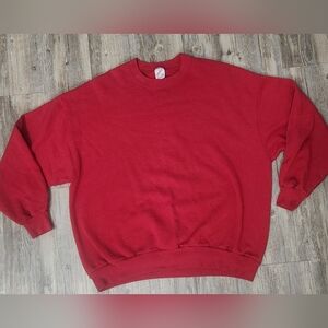 Vintage Jerzees Sweatshirt Pullover Red Blank Crewneck Made In USA Size‎ 2XL.